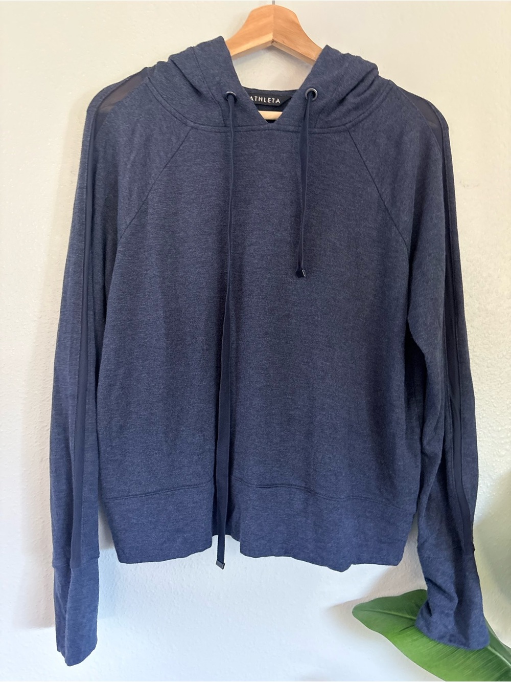 Athleta Navy Drawstring Hooded Sweatshirt
